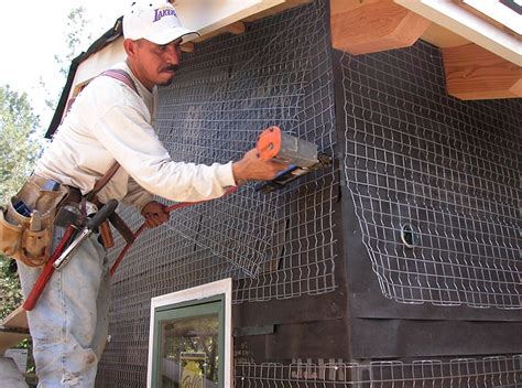 attaching metal to stucco house|how to attach stucco exterior.